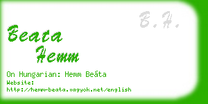 beata hemm business card